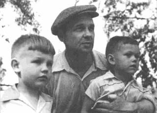 Little Kolya with his father and cousin Igor