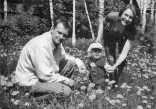 Son Andrei, daughter-in-law Irina, grandson Peter in Shchelykovo