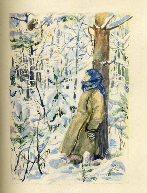 Мороз, красный нос. Илюстраци